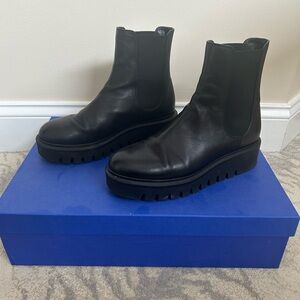 Stuart Weitzman Black Leather Ankle Boots 7.5